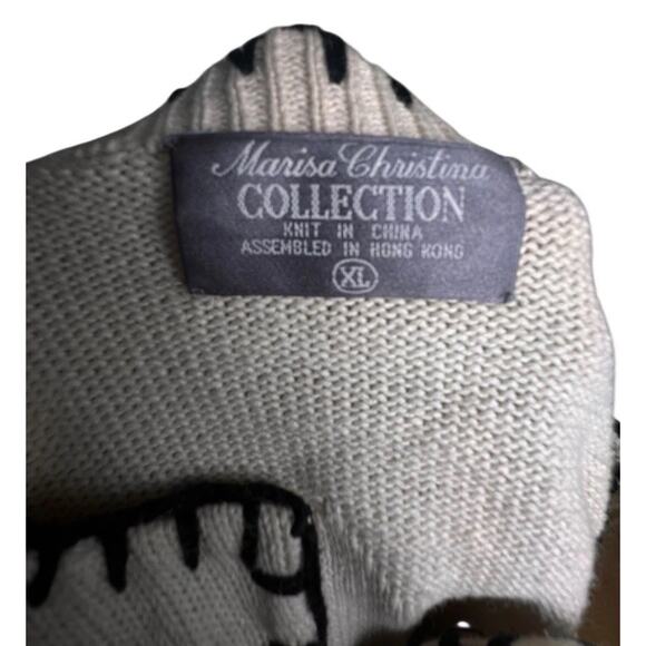 Vtg 90’s Marisa Christina Safari Animals Sweater Women XL Giraffe Zoo Elephant - Picture 4 of 16